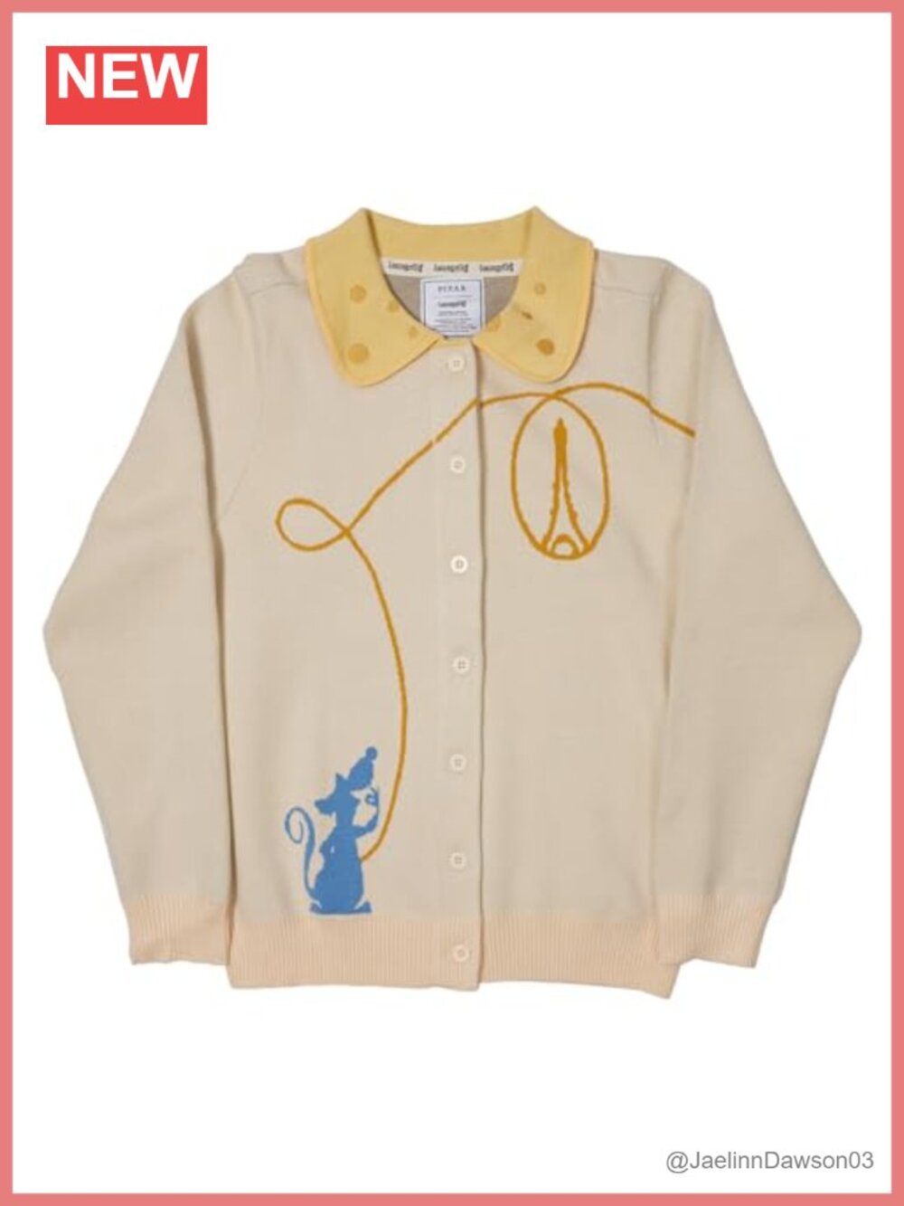 Loungefly Pixar Ratatouille Collared Cardigan Sweater Knit